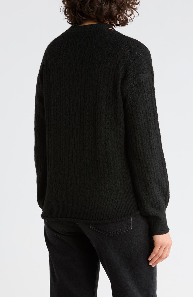 Democracy Cutout Sweater, Alternate, color, Black