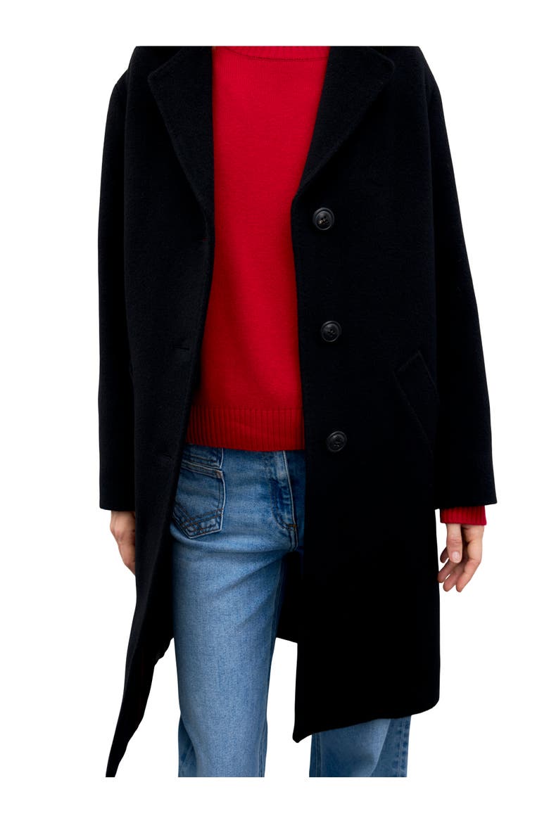Aelis Angora Blend Collared Overcoat, Alternate, color, Black