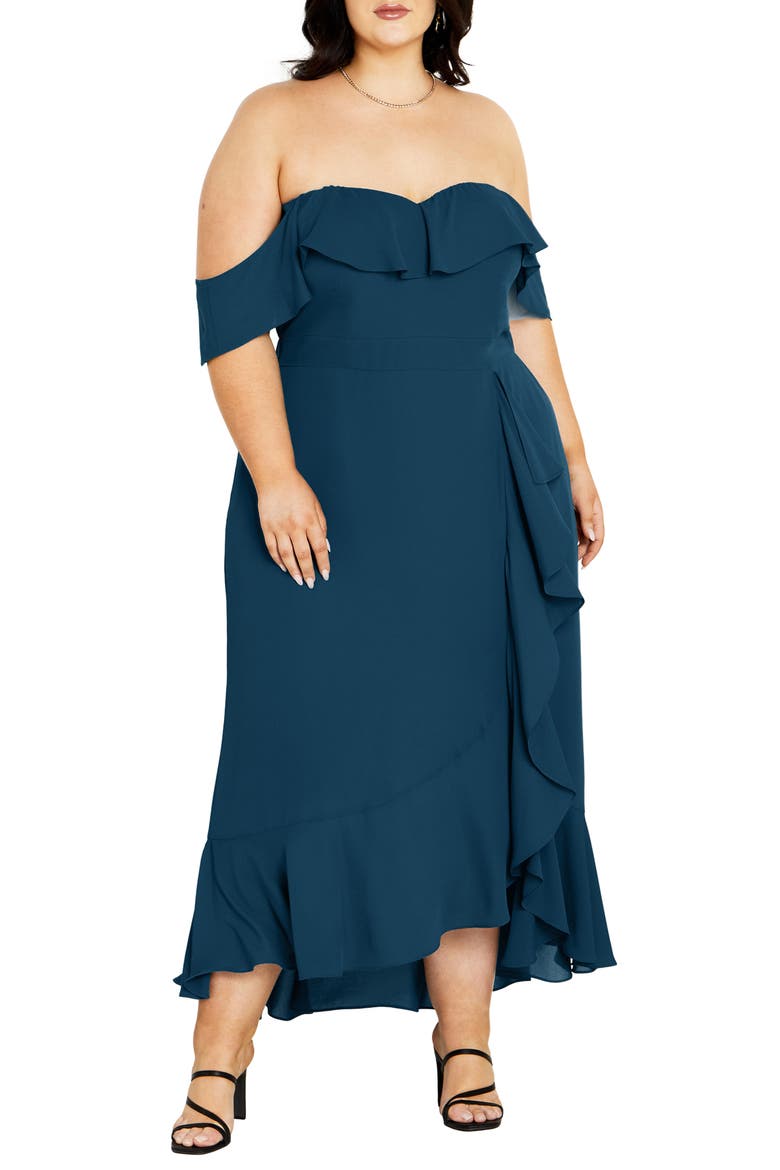 Remi Ruffle Maxi Dress, Alternate, color, EMERALD