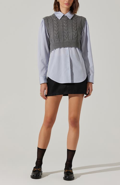 Astr The Label Flannery Mixed Media Layered Sweater In Multi