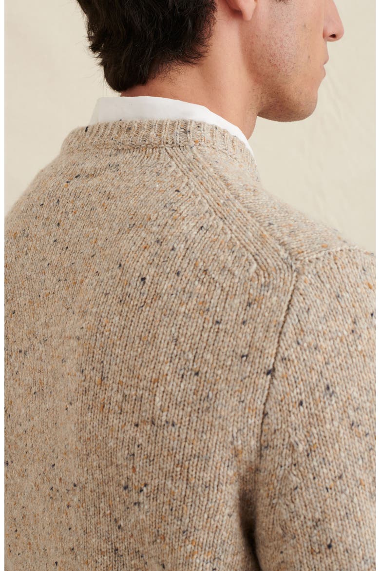 Donegal Crewneck Merino Wool Blend Sweater, Alternate, color, OATMEAL DONEGAL