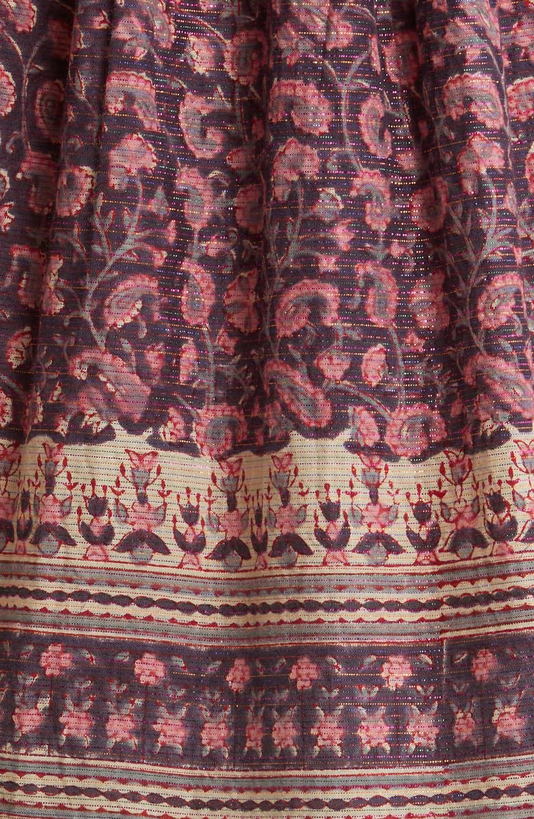 ALICIA BELL Sadie Metallic Cotton & Silk Cover-Up Minidress, Alternate, color, Brown Pink Metallic