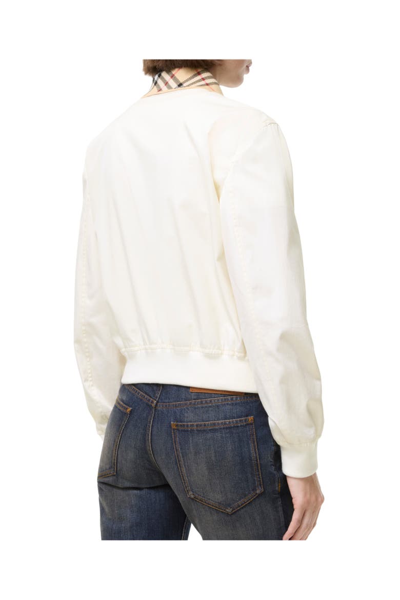 Cropped Tropical Gabardine Hayfield Harrington Jacket, Alternate, color, Tundra white