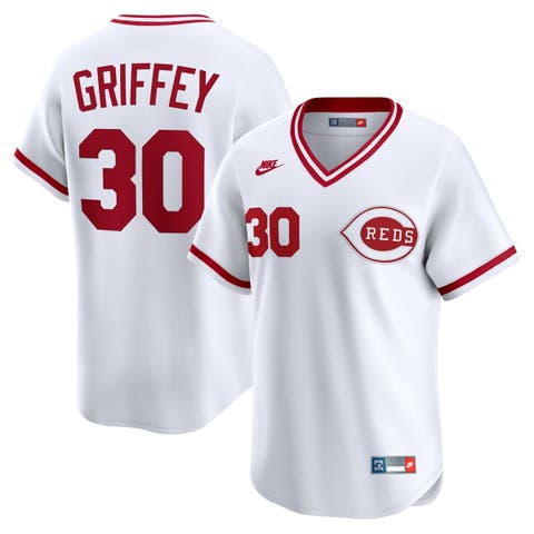 Men's Nike Ken Griffey White Cincinnati Reds Throwback Cooperstown Collection Limited Jersey