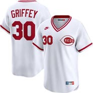 Nike Men's Nike Ken Griffey White Cincinnati Reds Throwback Cooperstown Collection Limited Jersey