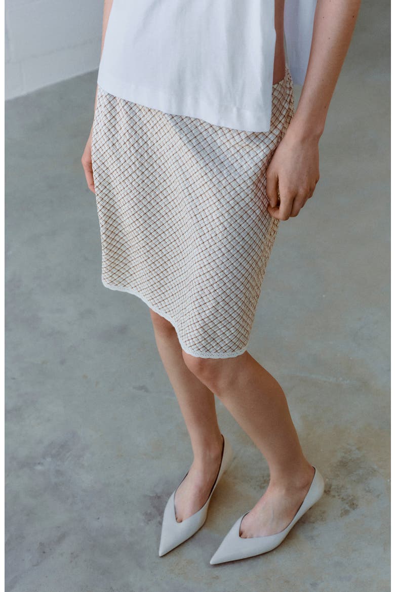 Checkered Midi Skirt, Alternate, color, ECRU