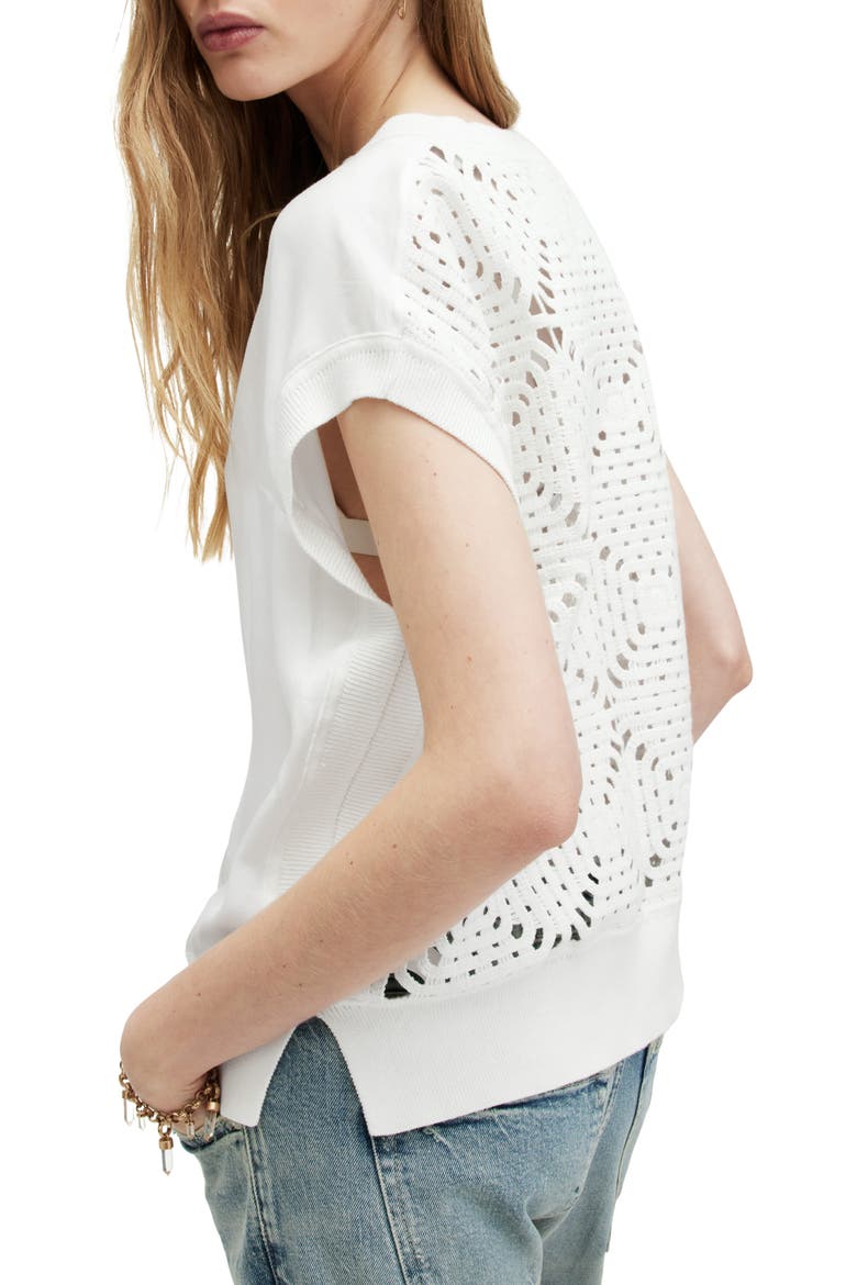 Marti Knit Back Top, Alternate, color, CHALK WHITE