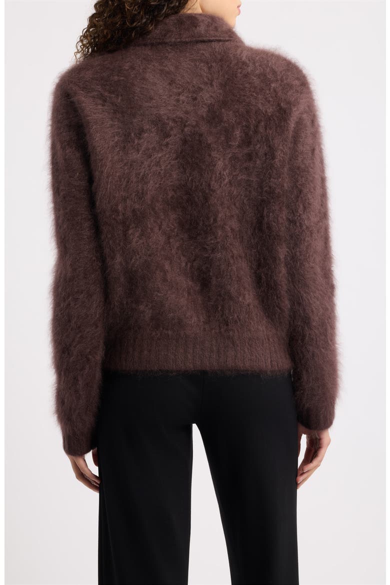Brushed Cashmere Cardigan, Alternate, color, CHOCOLATE