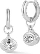 GLAZE JEWELRY Oval Moissanite Drop Huggie Hoop Earrings