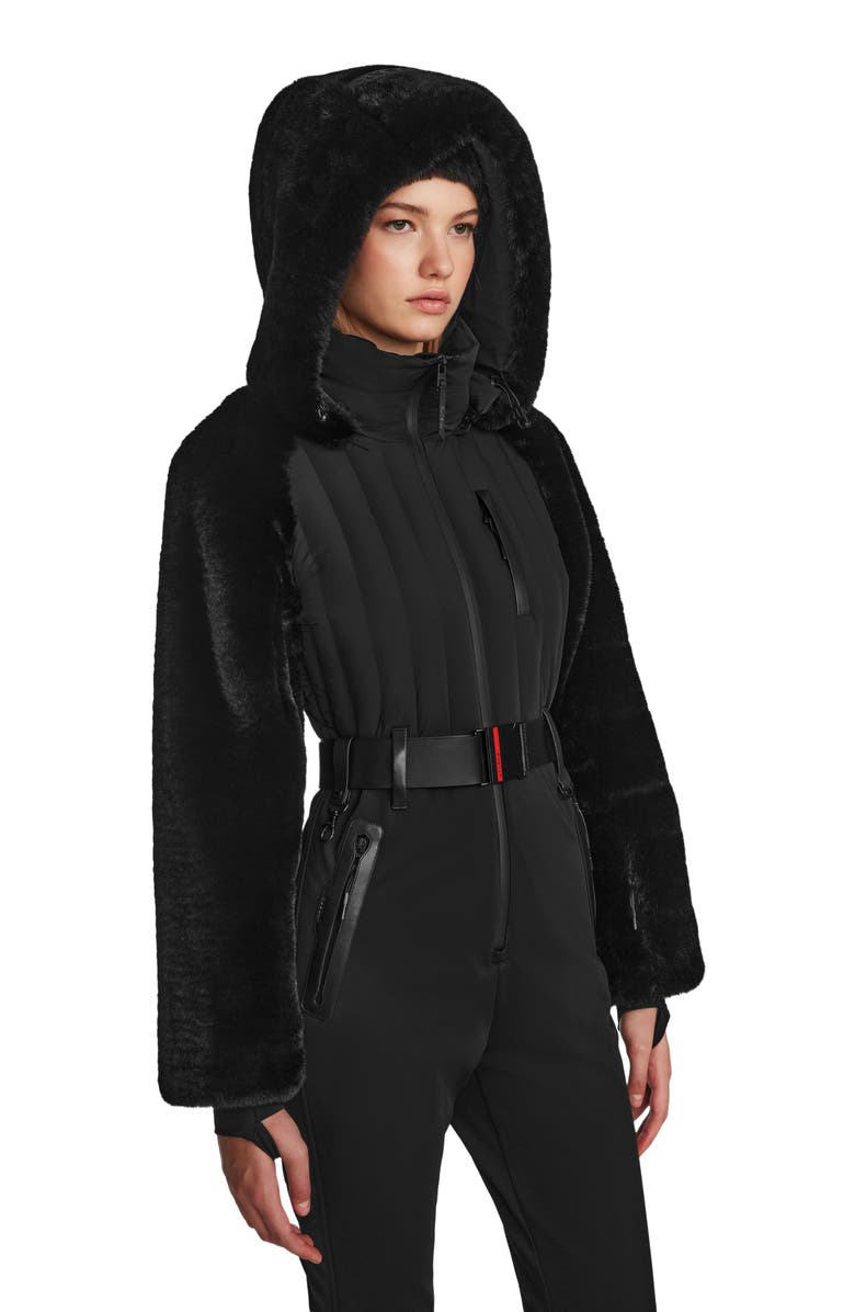 Rudsak DESTINY WOMEN'S ONE-PIECE SKI SUIT WITH FAUX FUR, Alternate, color,