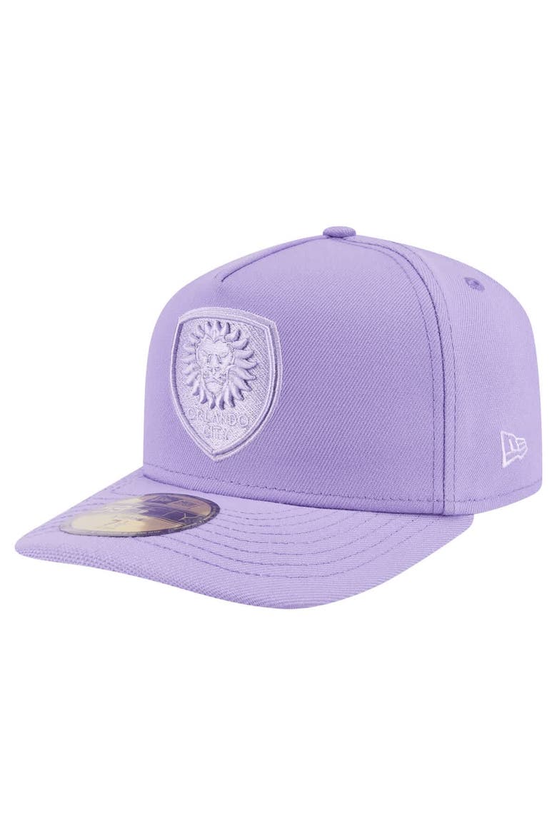 Men's New Era Purple Orlando City SC Color Pack A-Frame 59FIFTY Fitted Hat, Main, color, Purple