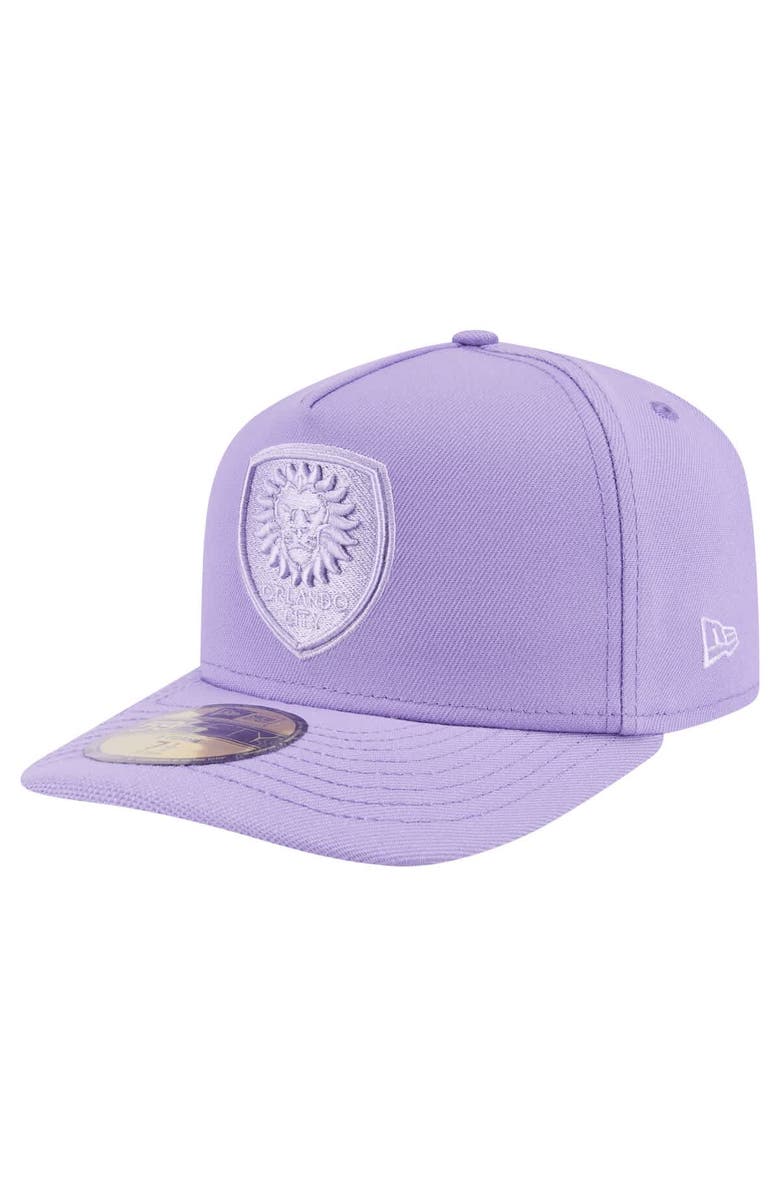 New Era Men's New Era Purple Orlando City SC Color Pack A-Frame 59FIFTY Fitted Hat, Main, color, Purple