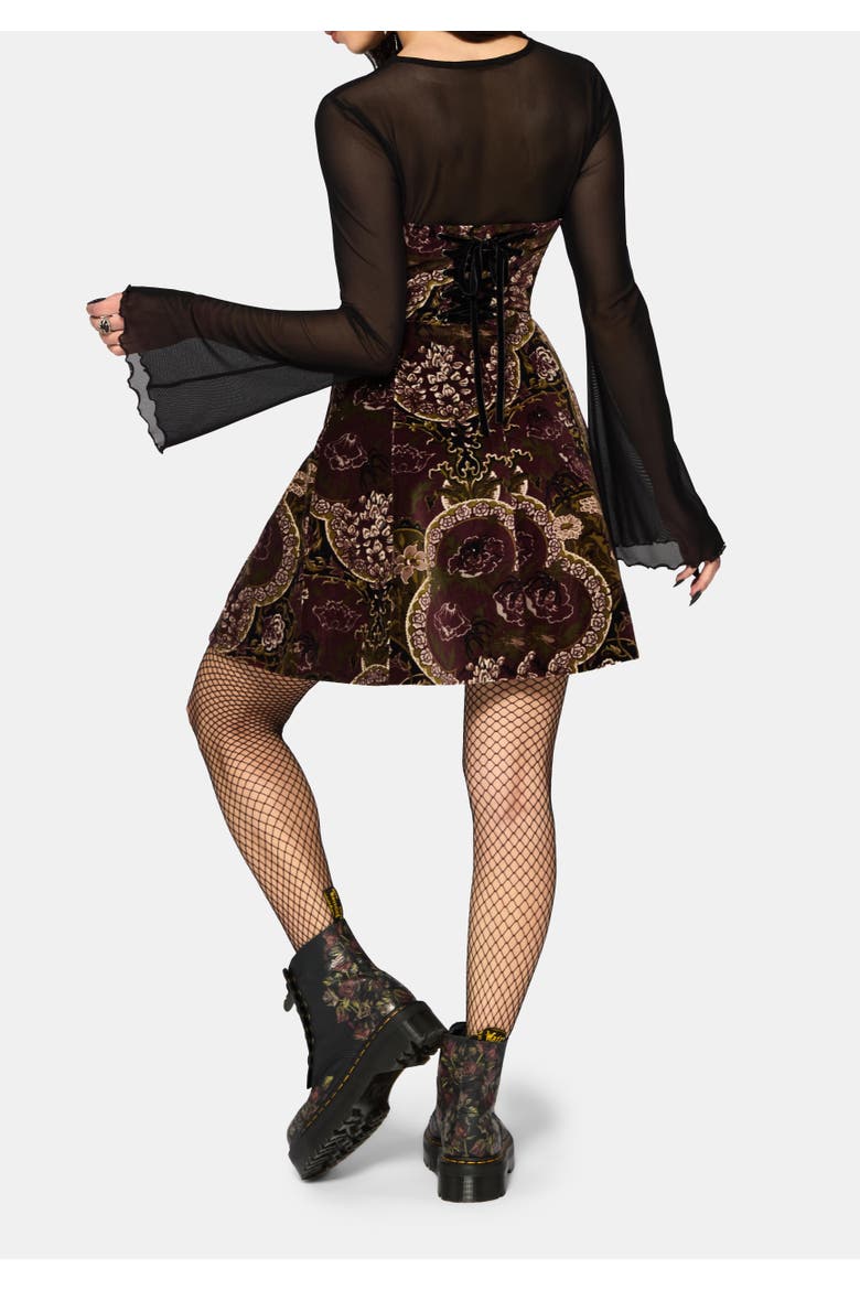 Effie Baroque Strapless Mini Dress, Alternate, color, Dark Red