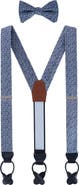 Trafalgar Benito's Blue Basketweave Silk Suspenders (Braces) and Bow Tie Bundle