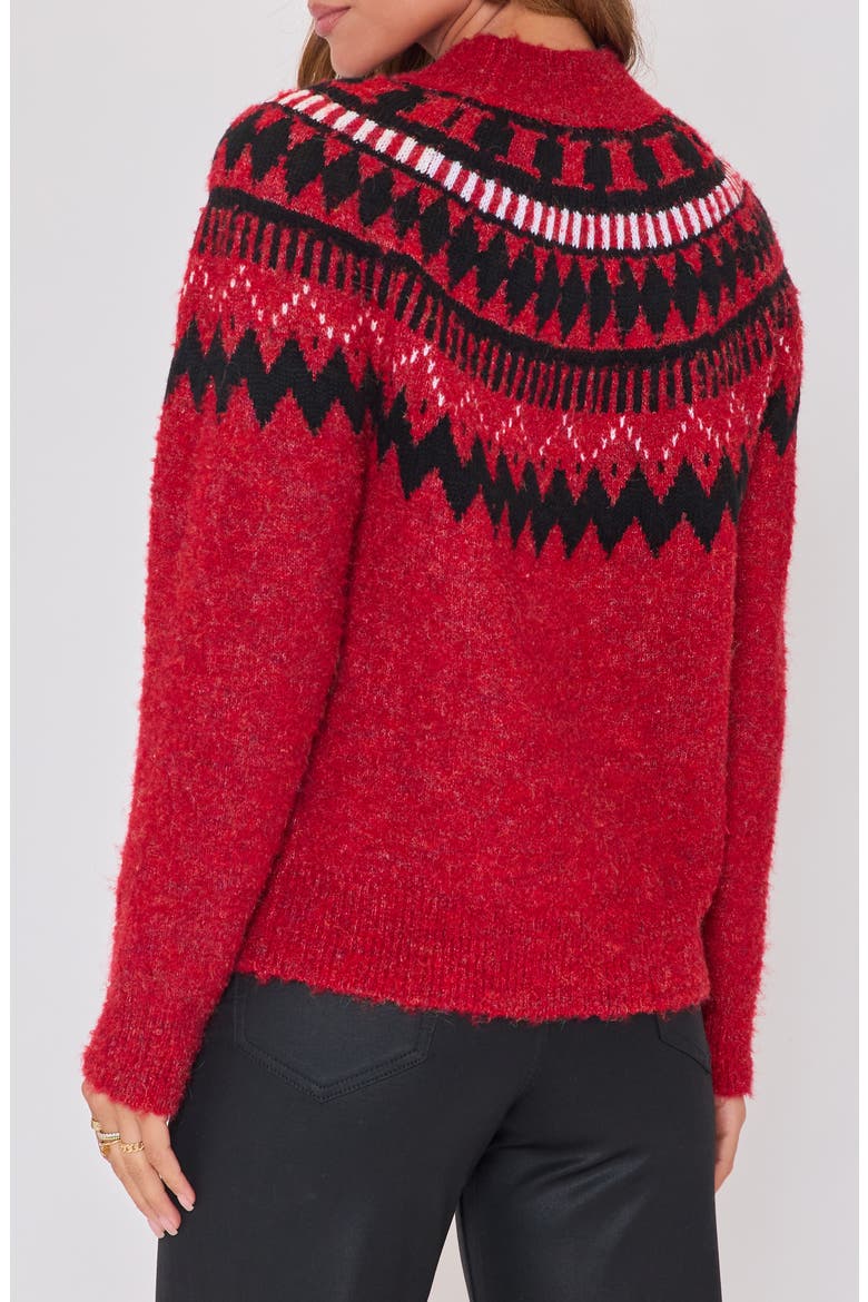 Aprés Ski Fair Isle Mock Neck Sweater, Alternate, color, RED