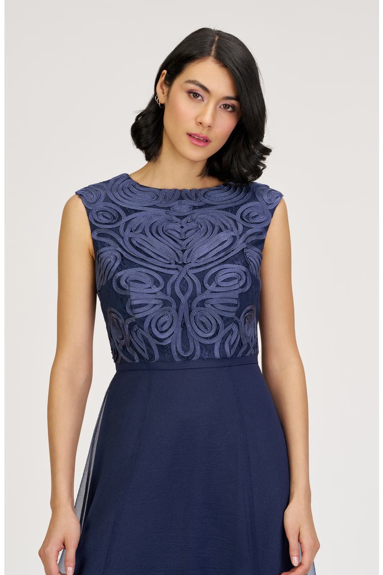Keira Soutache Lace Bodice Gown, Alternate, color, BLACK IRIS