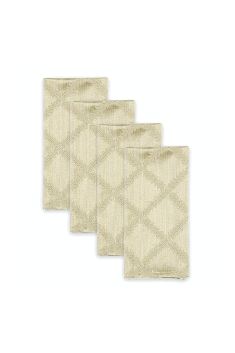 Laurel Leaf Napkins, Set of 4, Red - 19"W x 19"L, Main, color, Ivory