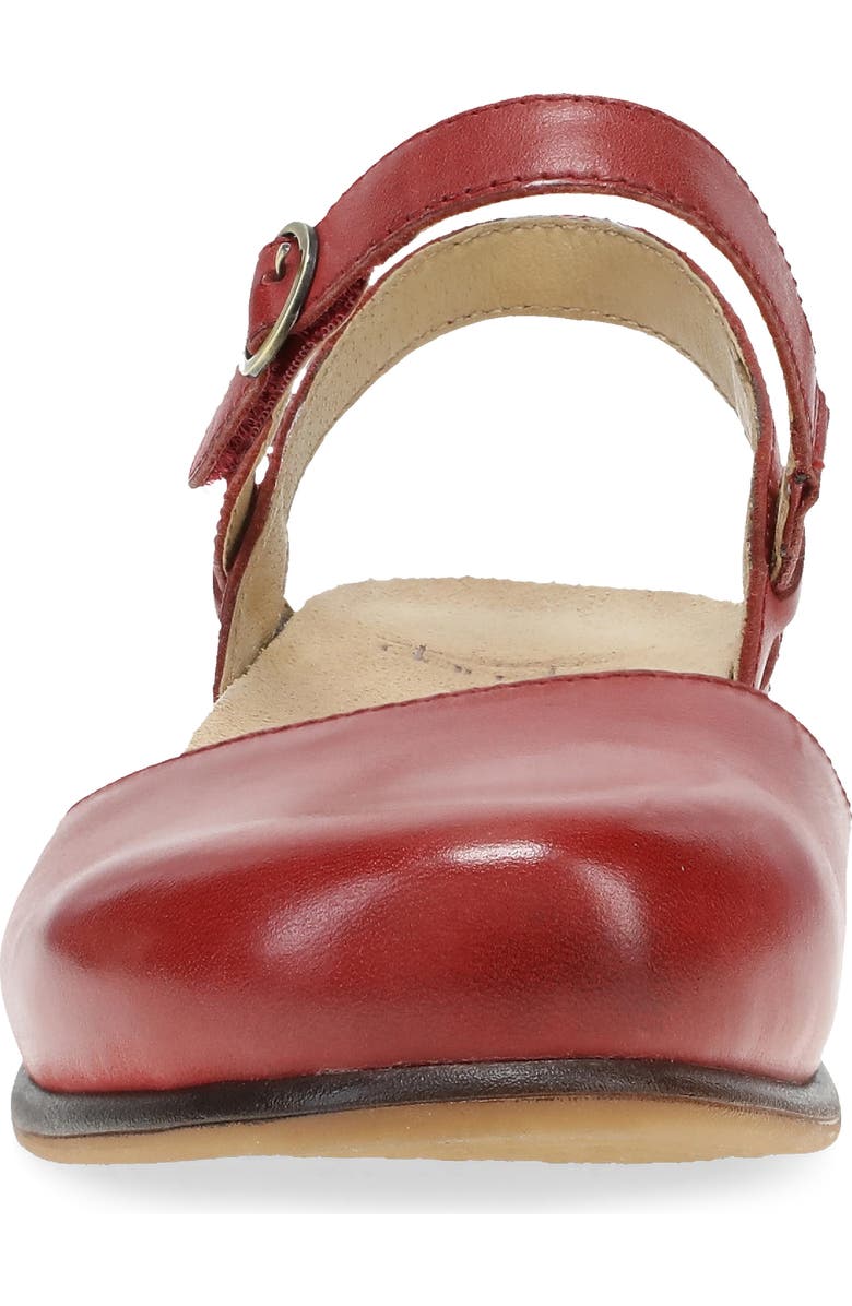 Dansko Christine Maryjane Flat, Alternate, color, Red Burnished Nappa