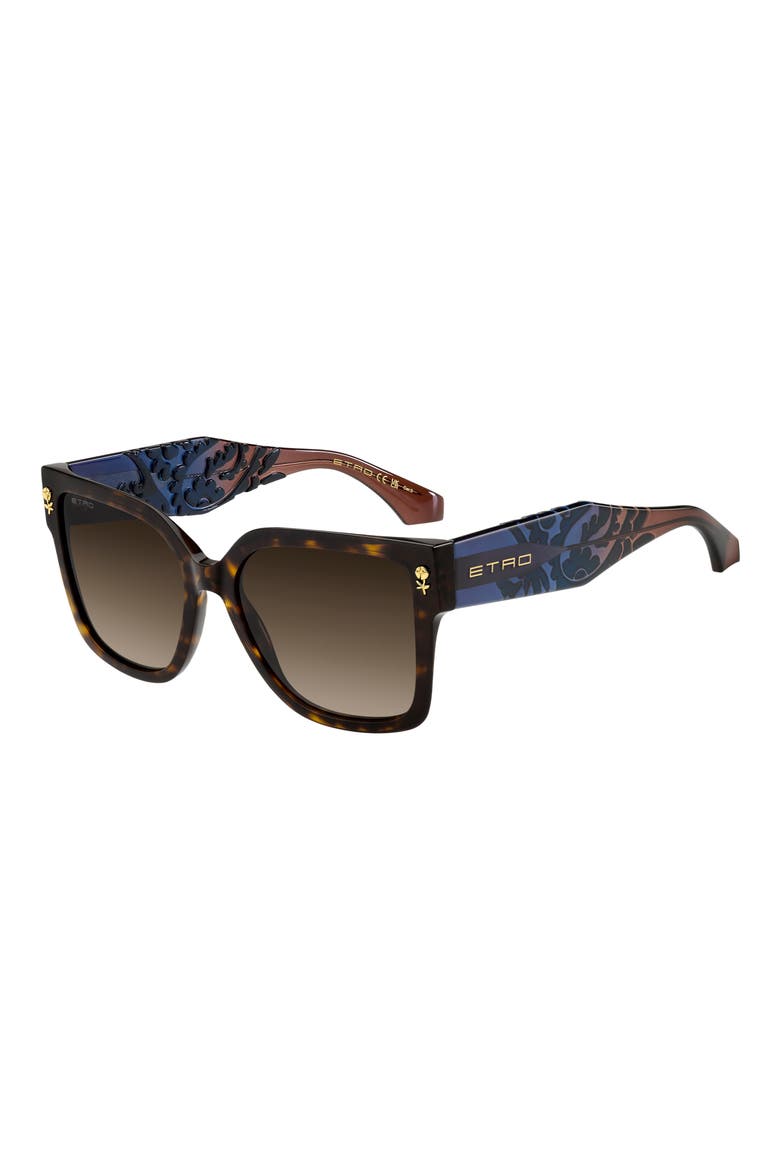 57mm Square Sunglasses, Alternate, color, HAVANA/ BROWN SF