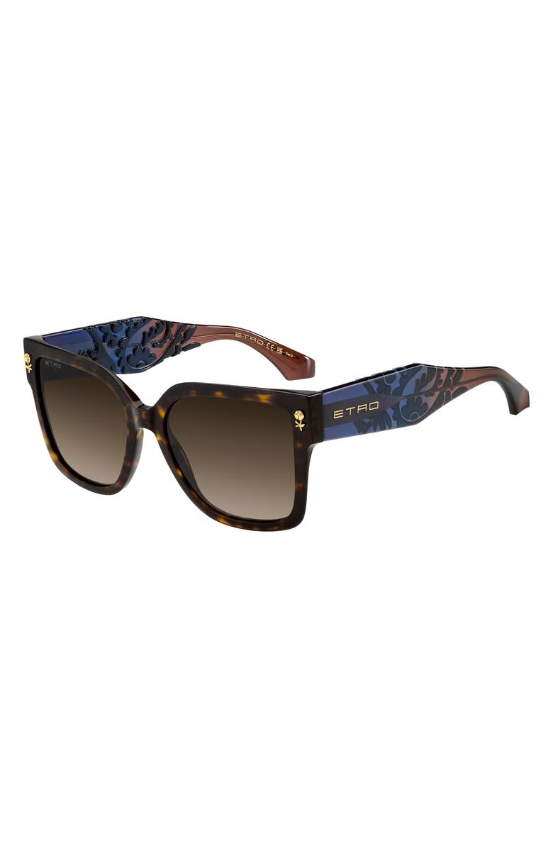 Etro 57mm Square Sunglasses, Alternate, color, Havana/ Brown Sf