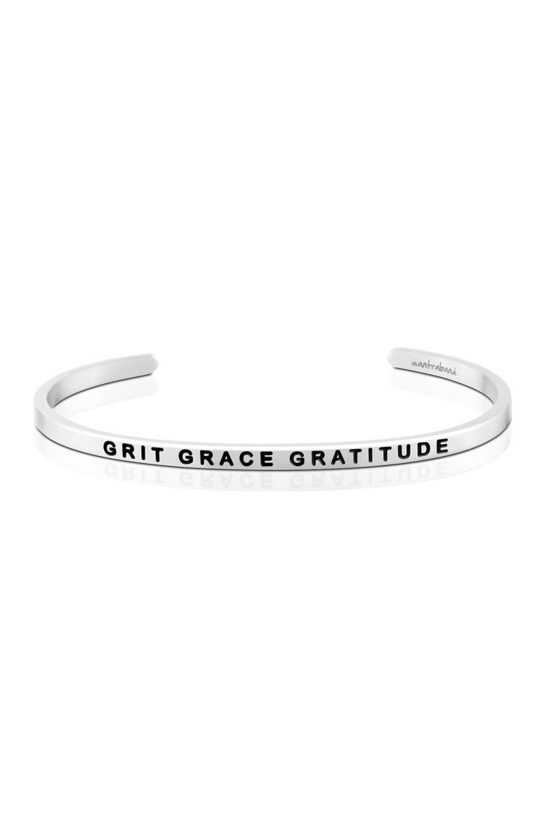 Grit Grace Gratitude bracelet, Main, color, Outisde - Silver