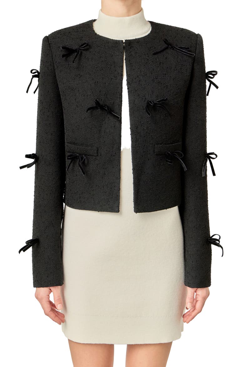 Bow Jacket, Alternate, color, BLACK/ GREY
