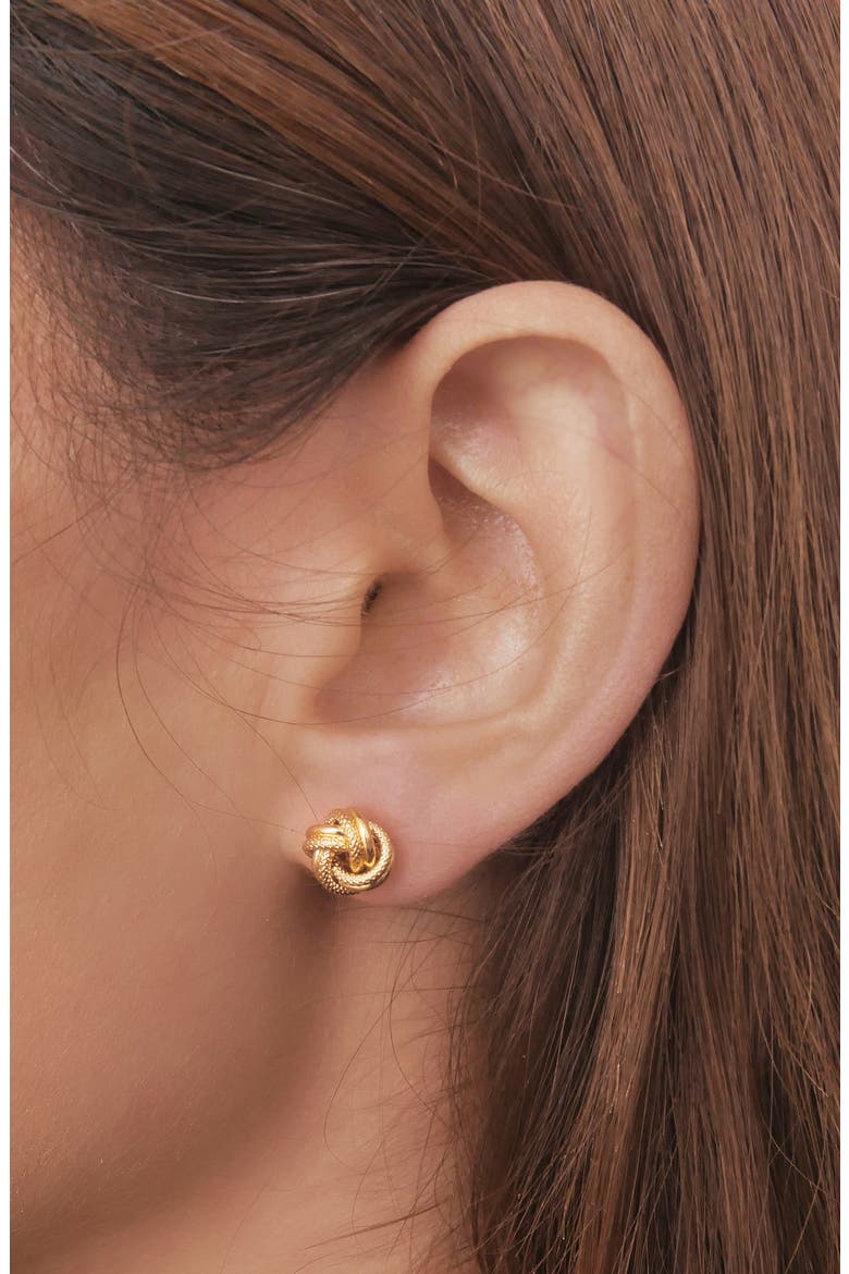 14K Gold Knot Stud Earrings, Alternate, color, YELLOW GOLD