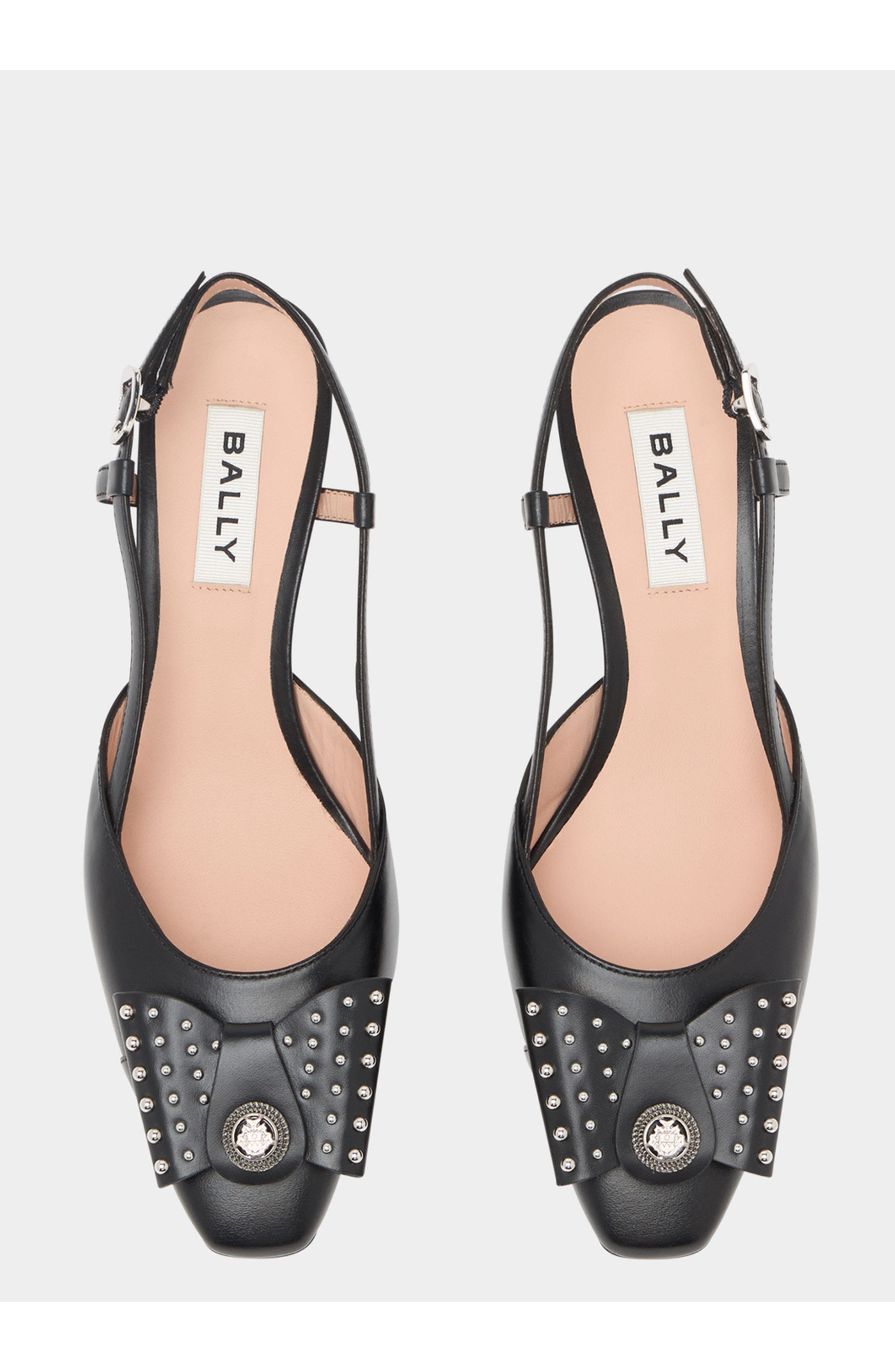 Bally B-Bow Slingback Pump in Calf Leather, Alternate, color, Black