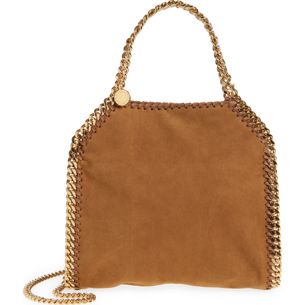 Stella Mccartney Camel Suede Alter Mat Mini Falabella Handbag In Brandy