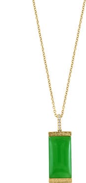 EFFY Diamond & Jade Pendant Necklace