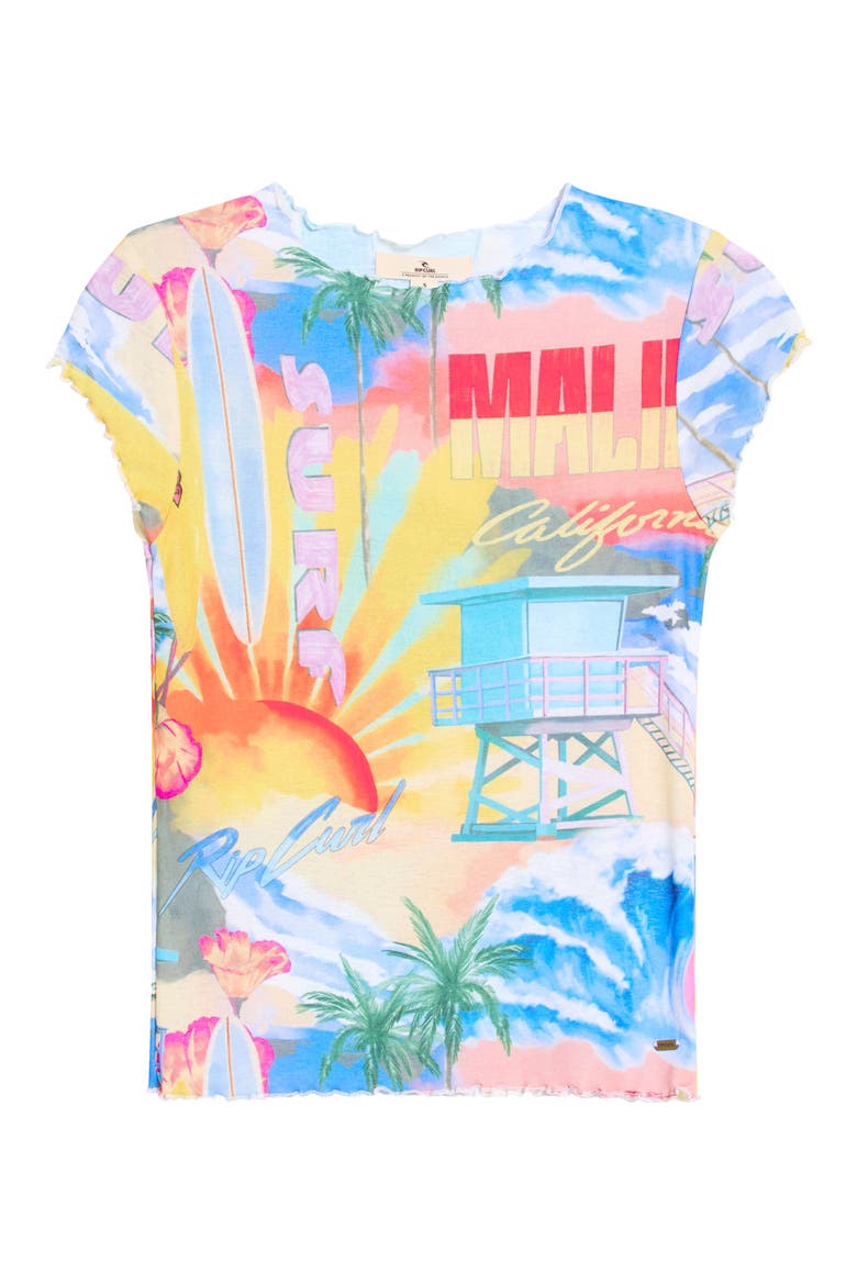 Hotel Malibu Semisheer T-Shirt, Alternate, color, BLUE MULTI