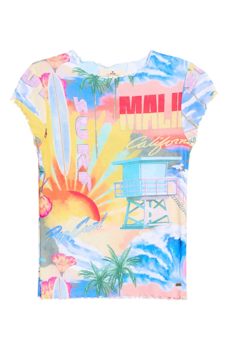 Rip Curl Hotel Malibu Semisheer T-Shirt, Alternate, color, Blue Multi