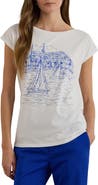 Lauren Ralph Lauren Print Boat Neck Top