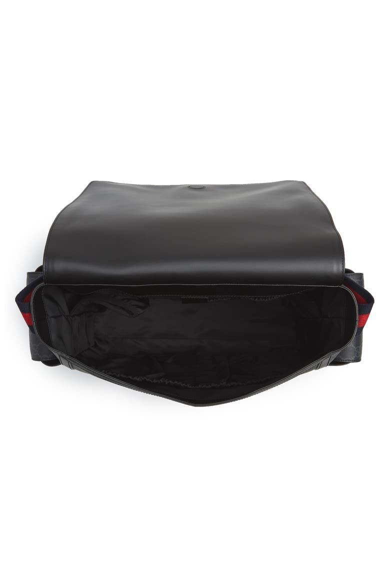 GG Supreme Canvas Diaper Bag, Alternate, color, BLACK