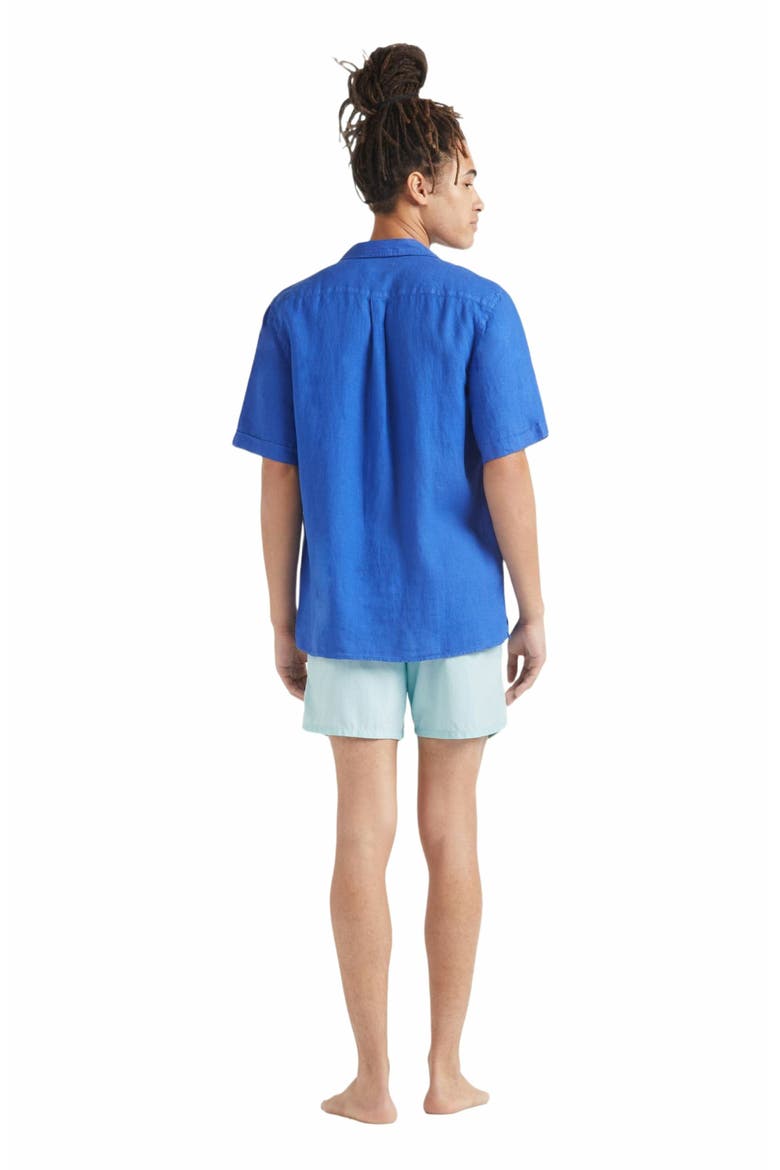 Men's Linen Solid Bowling Shirt, Alternate, color, MARRAKECH