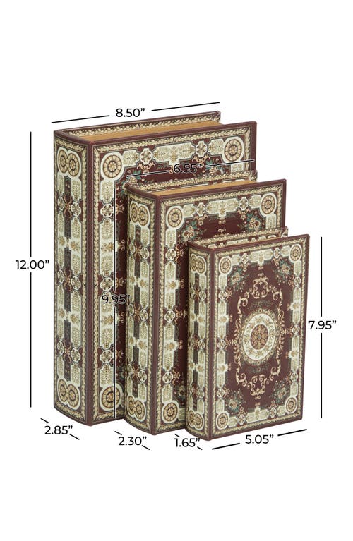 Sonoma Sage Home Set Of 3 Faux Book Boxes In Red
