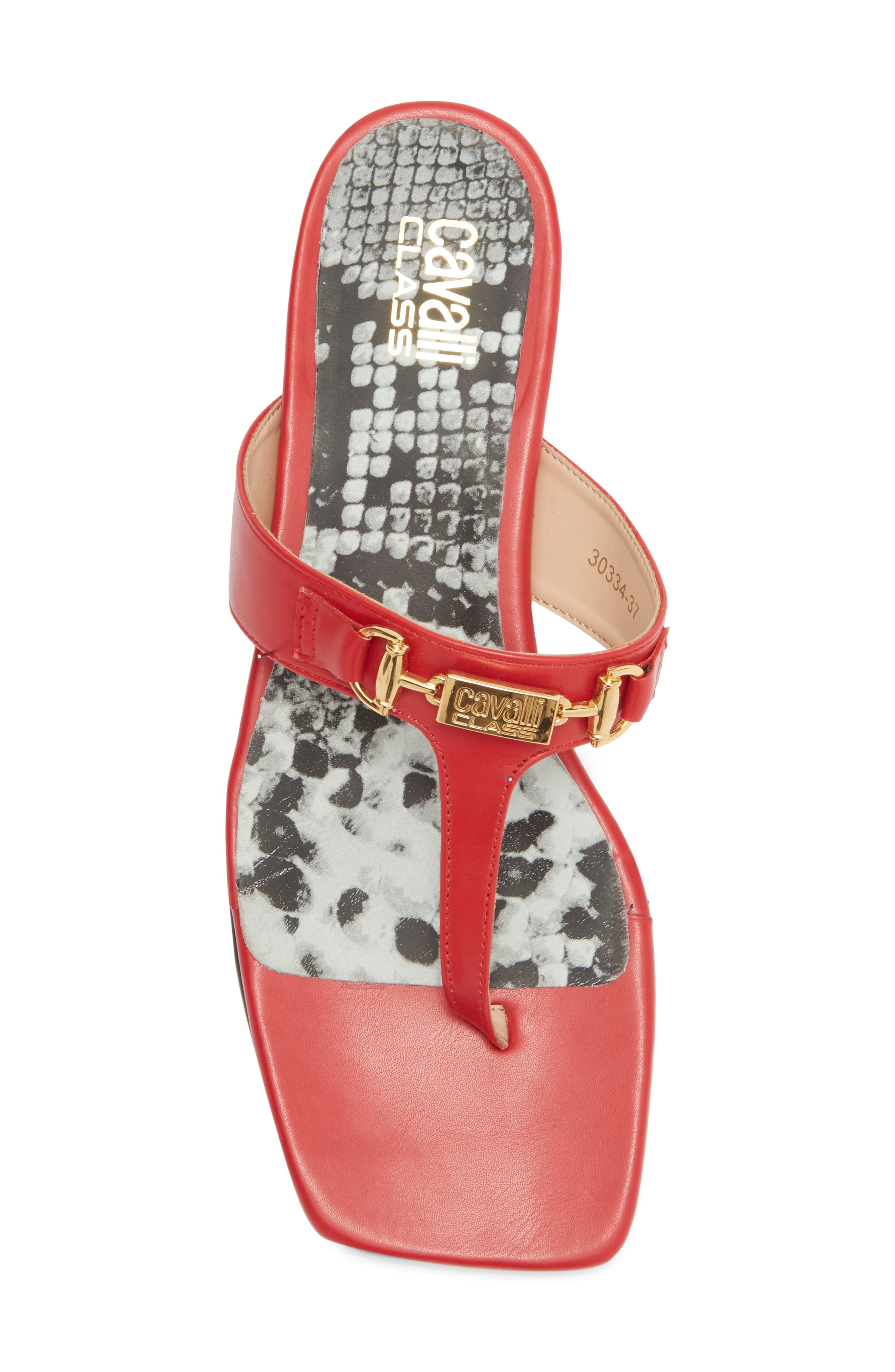 Roberto Cavalli Toe Post Sandal, Alternate, color, Red
