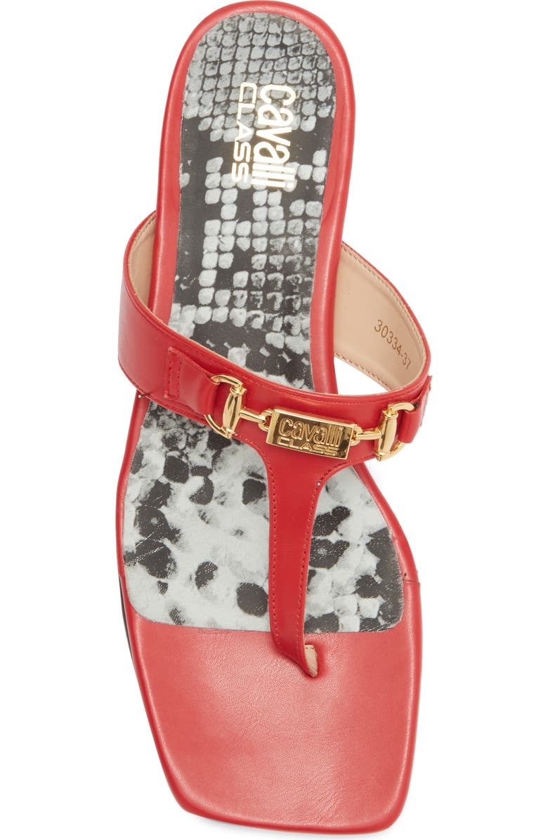 Roberto Cavalli Toe Post Sandal, Alternate, color, Red