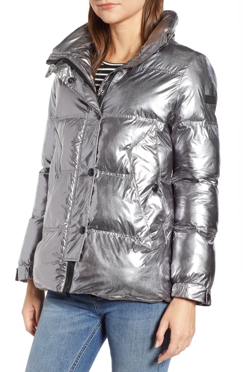 Sam Edelman Faux Fur Trim Hooded Puffer Coat, Alternate, color, 