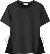 Herno Drawcord Detail Taffeta Panel Cotton T-Shirt