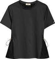 Herno Drawcord Detail Taffeta Panel Cotton T-Shirt