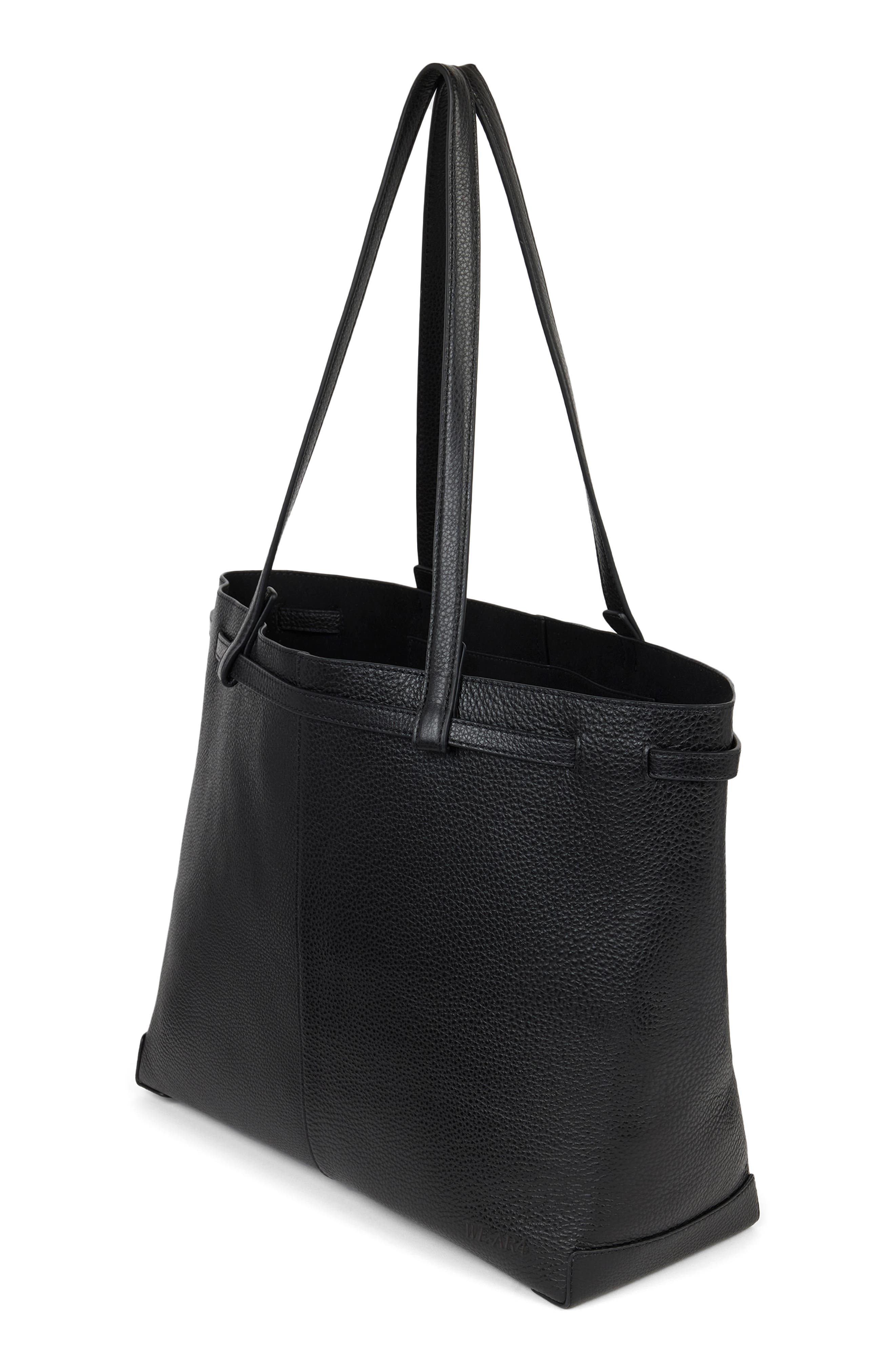 WE-AR4 The Pixie Leather Tote, Alternate, color, Black