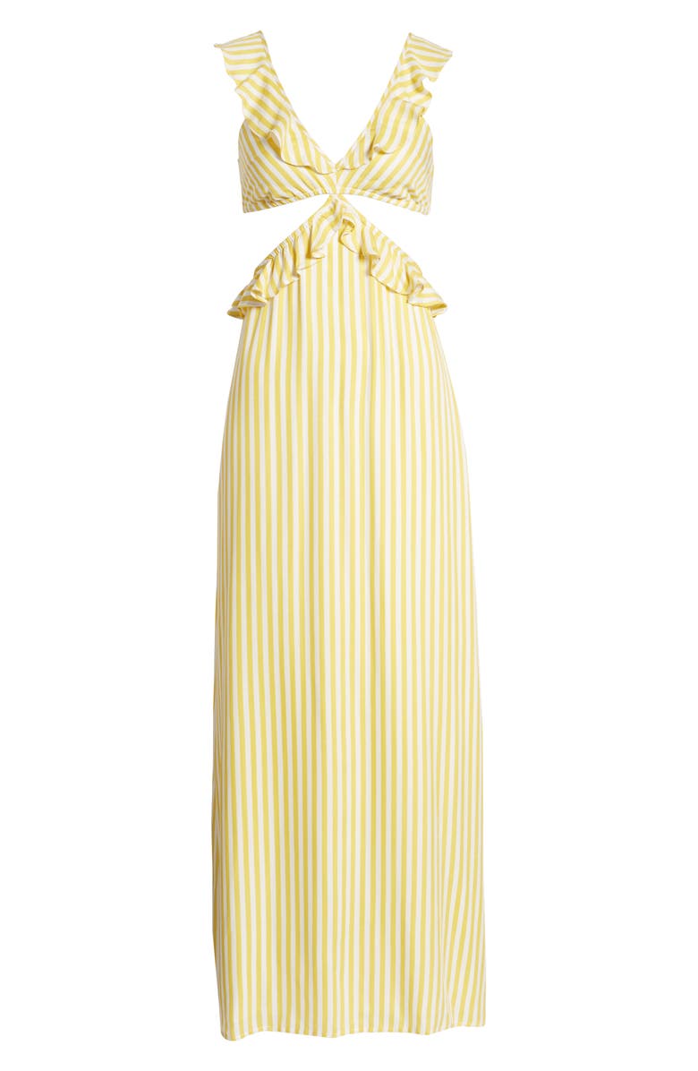 4SI3NNA Cutout Ruffle Maxi Dres, Alternate, color, 