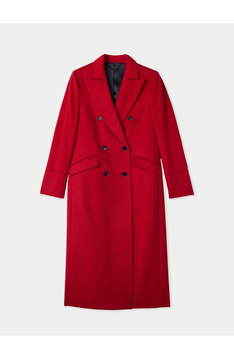 GOBI Mongolian Cashmere Cashmere Peak Lapel Long Coat, Main, color, Red
