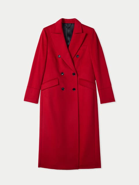 Cashmere Peak Lapel Long Coat