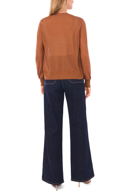 Vince Camuto Tissue Knit Cardigan In Brown