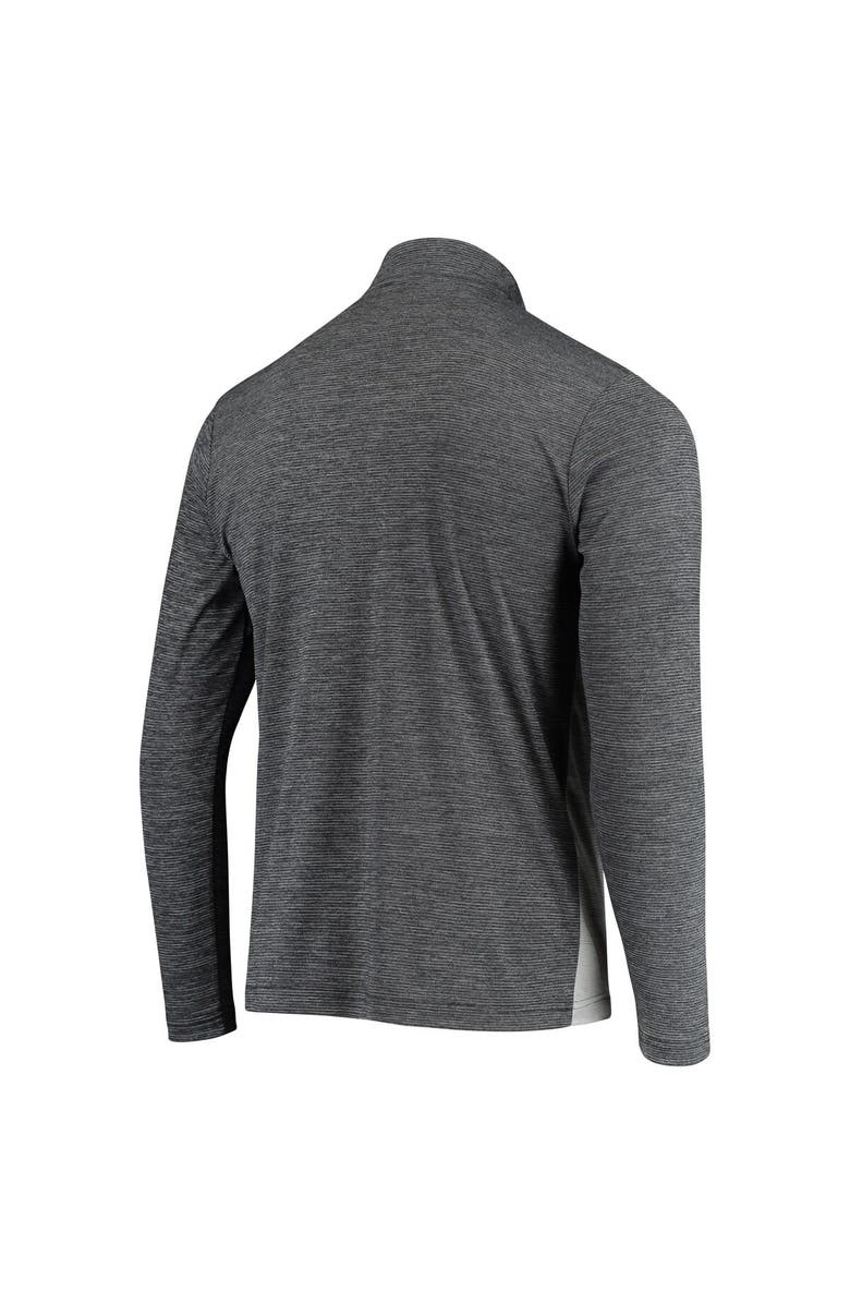 ANTIGUA Men's Antigua Black/Heathered Gray Las Vegas Raiders Throwback Cycle Quarter-Zip Jacket, Alternate, color, 