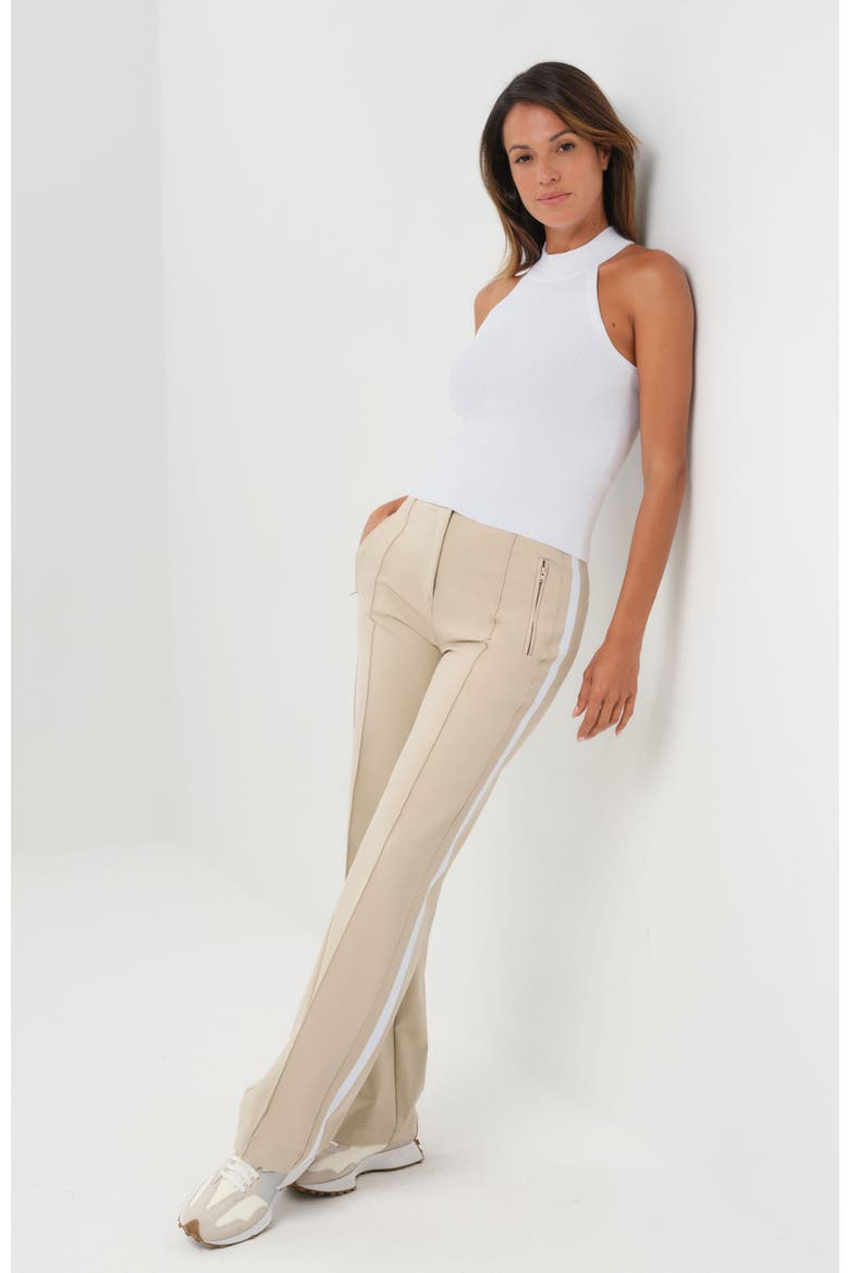 Hanna Halter High Power Rib Halter Sweater Top, Main, color, White