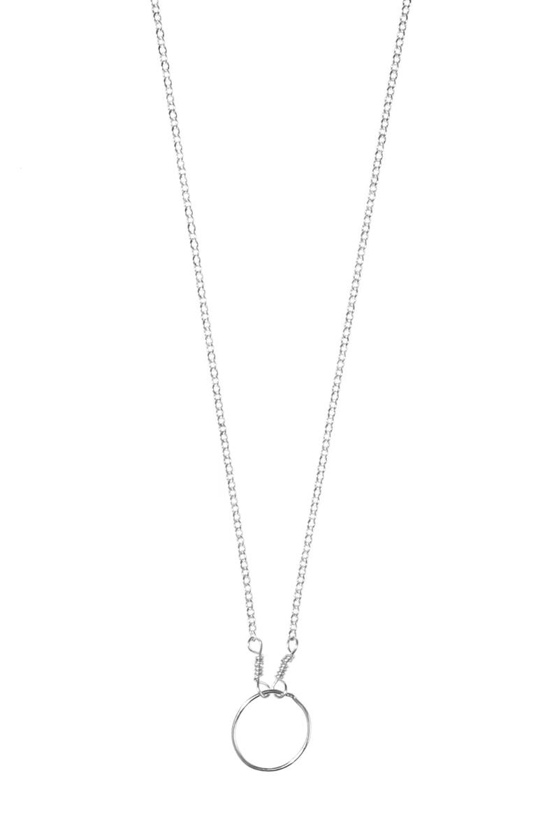 Pure Moon Pendant Necklace, Main, color, SILVER