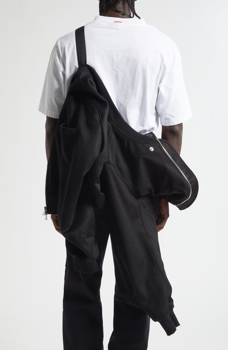 JKEEFER Breakdown Wool & Cashmere Blend Bomber Jacket, Alternate, color, Black